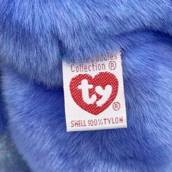Clubby II Teddy Bear Blue Purple 1999 13" Vtg TY Beanie Buddy Plush Stuffed Toy - Picture 9 of 12
